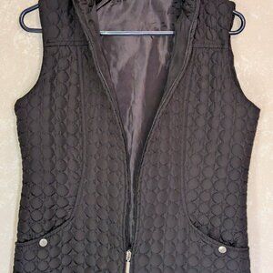 Women's Black Quilted Vest by Jane Ashley